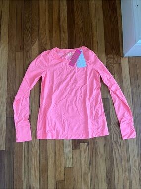 Lilly Pulitzer Renay Sunguard Rashguard Small NWT Papaya Punch UPF 50 Luxletic